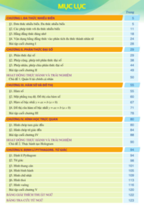 Tải PDF shs Toán 8 tập 1 Cánh diều